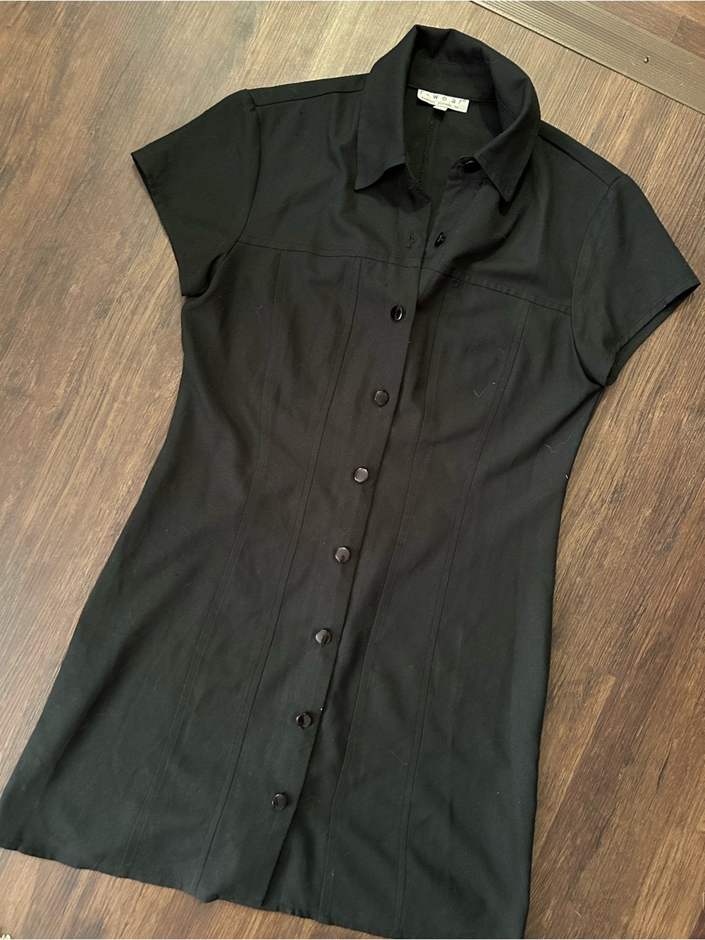 Vintage Black Button Up Dress